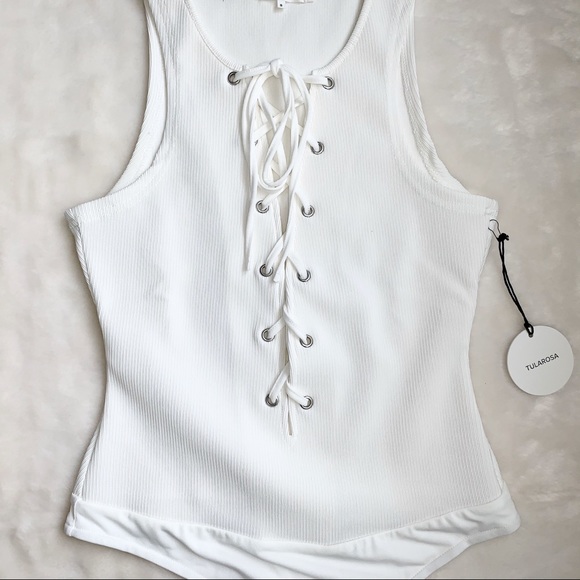 Revolve Tularosa Nile Bodysuit Ivory Size Small - Picture 3 of 14